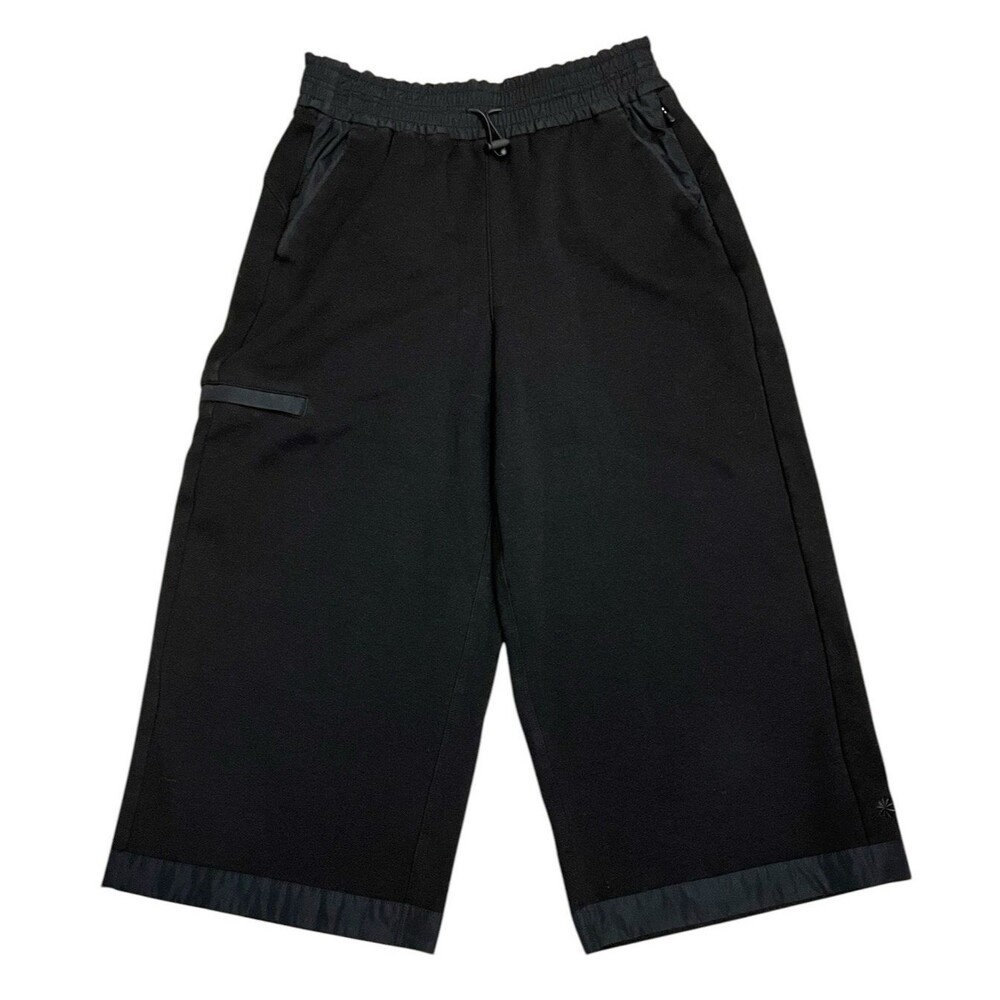 ATHLETA Black Triumph Hybrid Wide Leg Crop Cargo Pants Pockets Elastic Waist XS - Picture 4 of 11